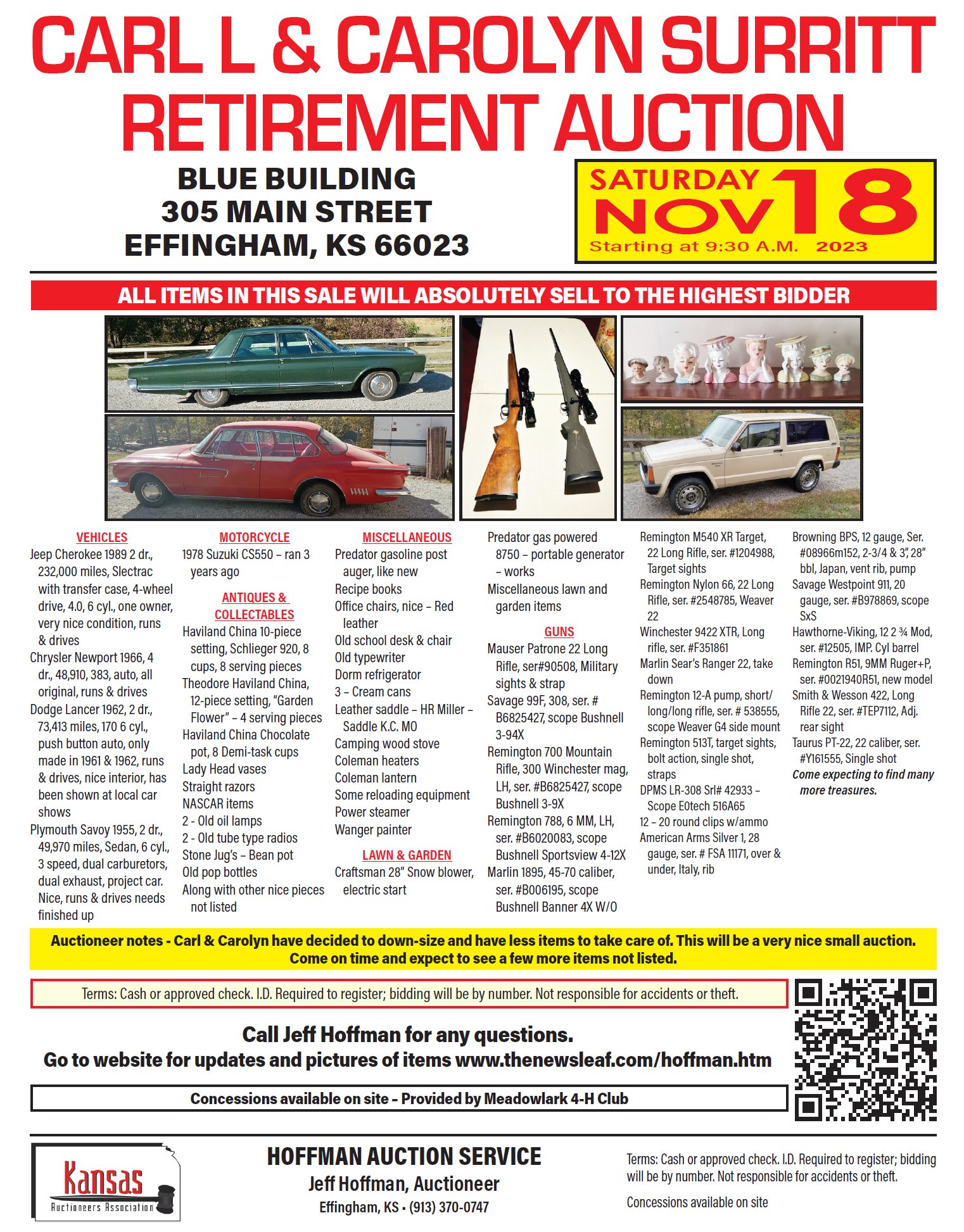 Hoffman Auction Services Jeff Hoffman Auctioneer Effingham Kansas